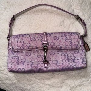Y2K COACH Vintage Lilac & Silver Metallic Demi Clip Bag
